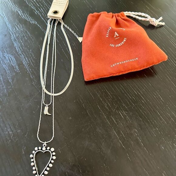 Anthropologie silver, Western Heart and Boot Charm Necklace. - Picture 2 of 5